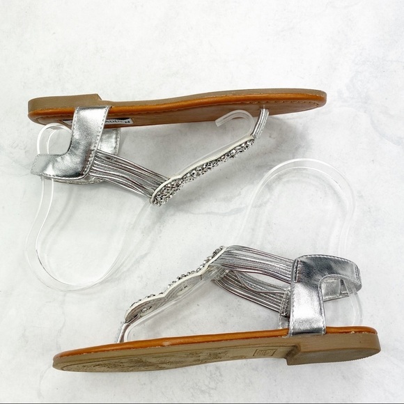 [Steve Madden] Silver Rhinestone Slip On Sandals - Picture 5 of 5